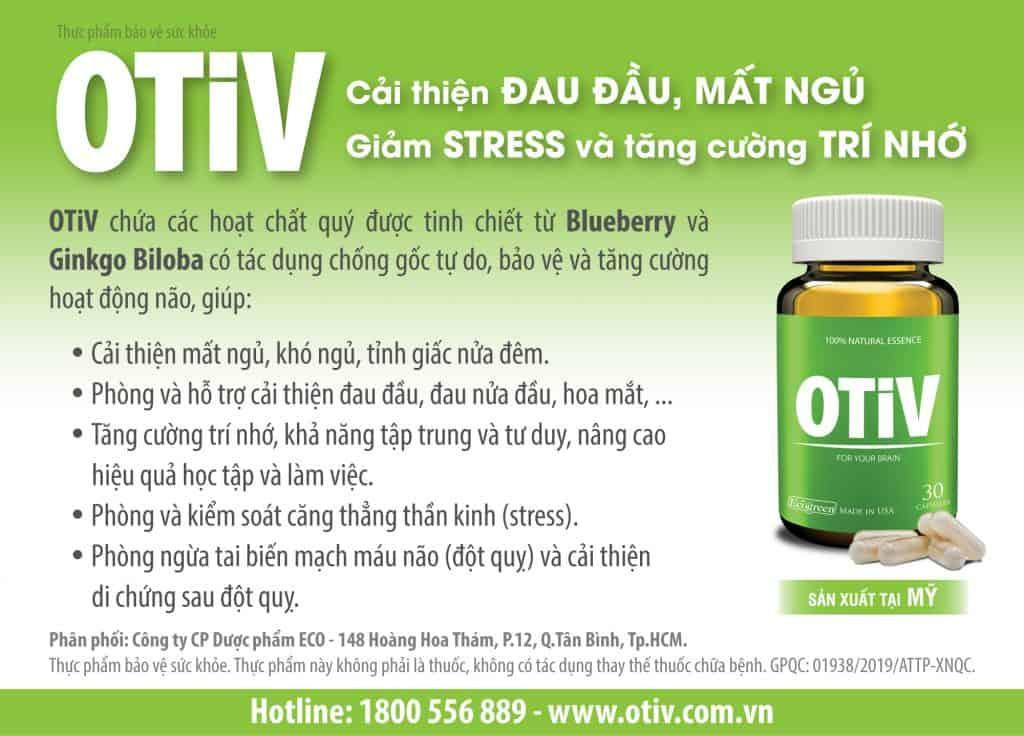 sản phẩm Otiv giúp trị mất ngủ